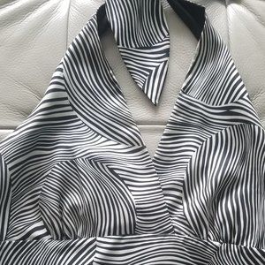LAUNDRY by Shelli Segal Silk Zebra Halter | SZ PM